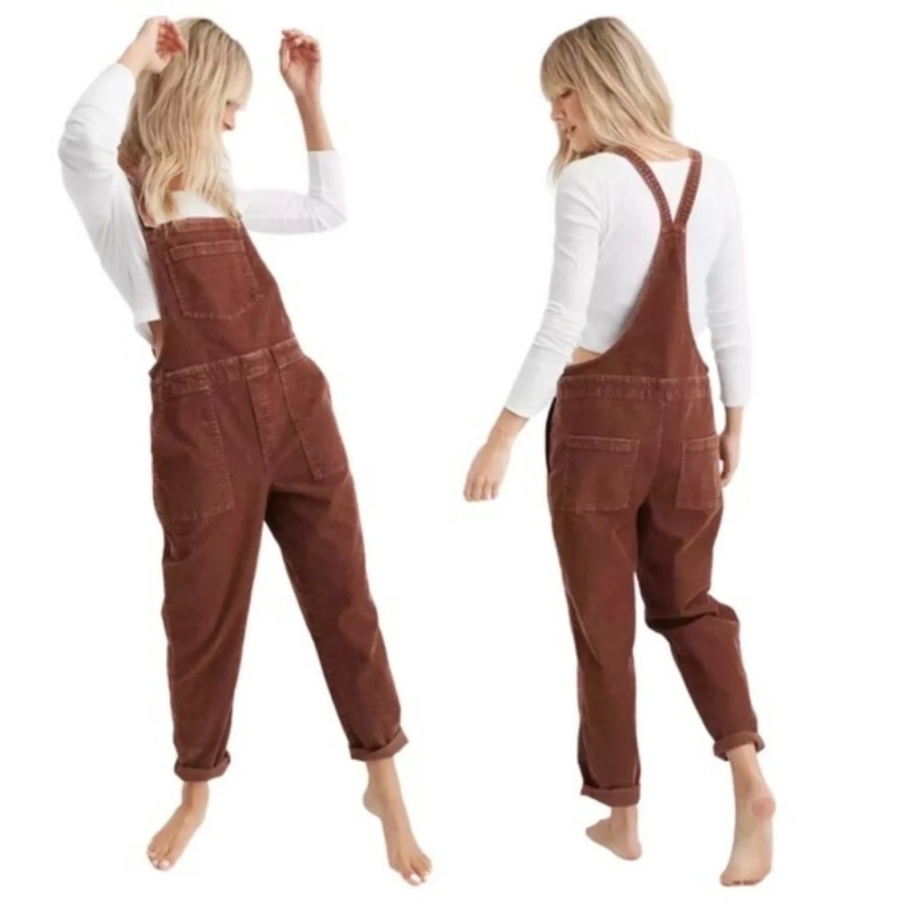 Aerie Offline Brown Corduroy Overalls